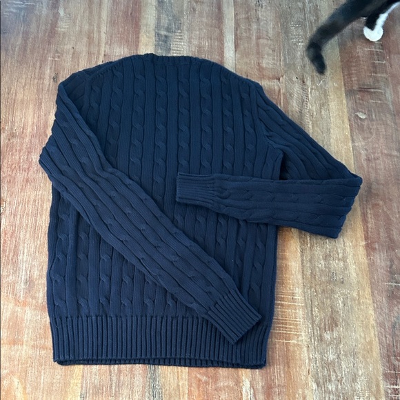 Ralph Lauren NWOT Navy Cable-Knit Cotton Crewneck Sweater - Picture 4 of 6